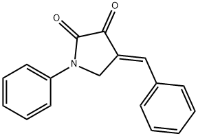 (E)-4-苯亚甲基 - 1-苯基 - 吡咯-2,3-二酮 结构式