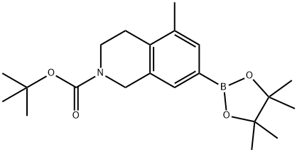 2(1H)-Isoquinolinecarboxylic acid, 3,4-dihydro-5-methyl-7-(4,4,5,5-tetramethyl-1,3,2-dioxaborolan-2-yl)-, 1,1-dimethylethyl ester 结构式