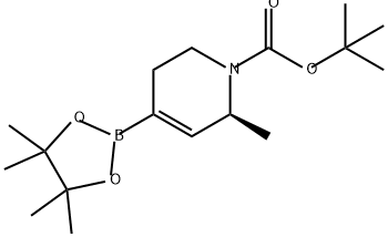 (S)-1-BOC-6-甲基-1,2,3,6-四氢吡啶-4-硼酸频哪醇酯 结构式