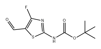 (4-氟-5-甲酰基噻唑-2-基)氨基甲酸叔丁酯 结构式