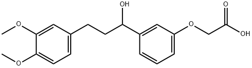 2-(3-(3-(3,4-dimethoxyphenyl)-1-hydroxypropyl)phenoxy)acetic acid 结构式