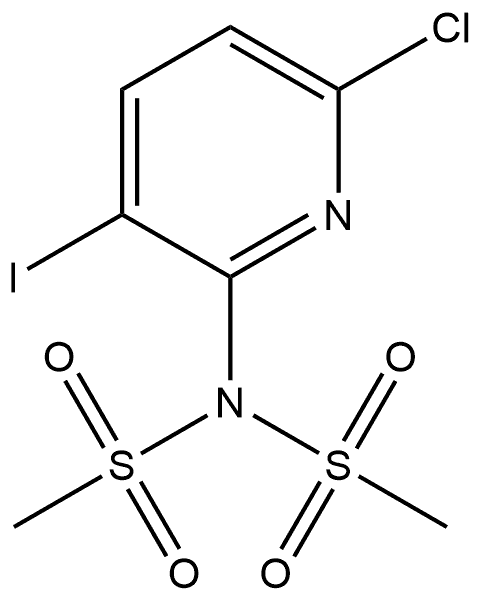 N-(6-氯-3-碘吡啶-2-基)-N-(甲磺酰基)甲磺酰胺 结构式