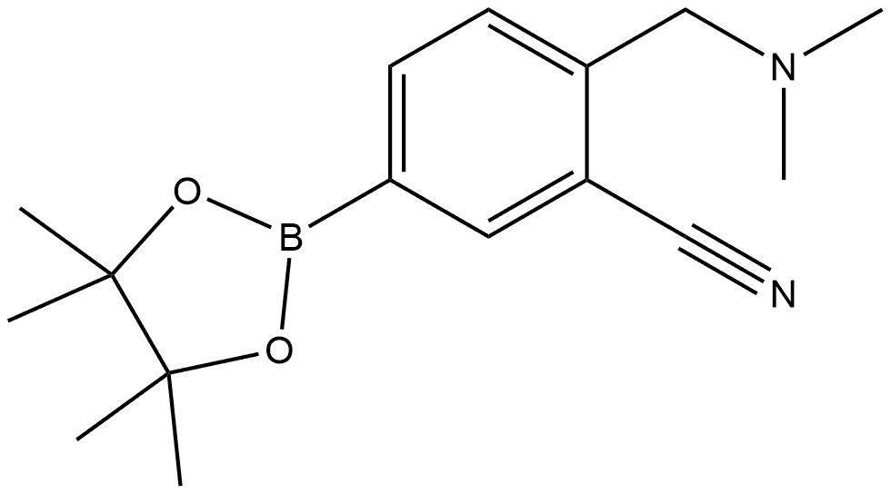 2-((二甲基氨基)甲基)-5-(4,4,5,5-四甲基-1,3,2-二氧杂硼烷-2-基)苄腈 结构式