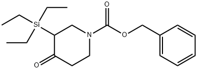 苄基 4-氧代-3-(三乙基硅基)哌啶-1-羧酸叔丁酯 结构式