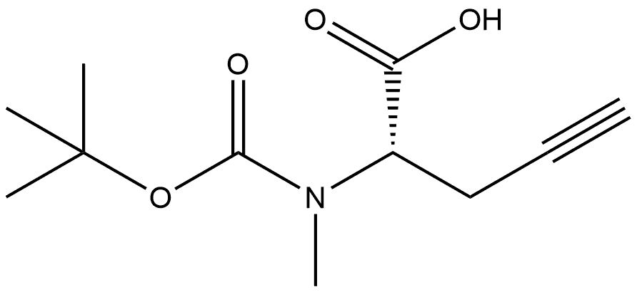 (S)-2-((叔丁氧基羰基)(甲基)氨基)戊-4-炔酸 结构式