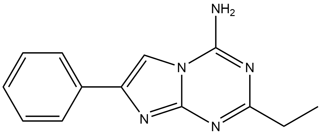 2-Ethyl-7-phenylimidazo[1,2-a]-1,3,5-triazin-4-amine 结构式