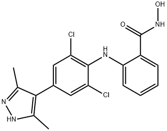 Benzamide, 2-[[2,6-dichloro-4-(3,5-dimethyl-1H-pyrazol-4-yl)phenyl]amino]-N-hydroxy- 结构式