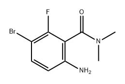 6-氨基-3-溴-2-氟-N,N-二甲基苯甲酰胺 结构式