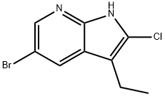 5-溴-2-氯-3-乙基-1H-吡咯并[2,3-B]吡啶 结构式