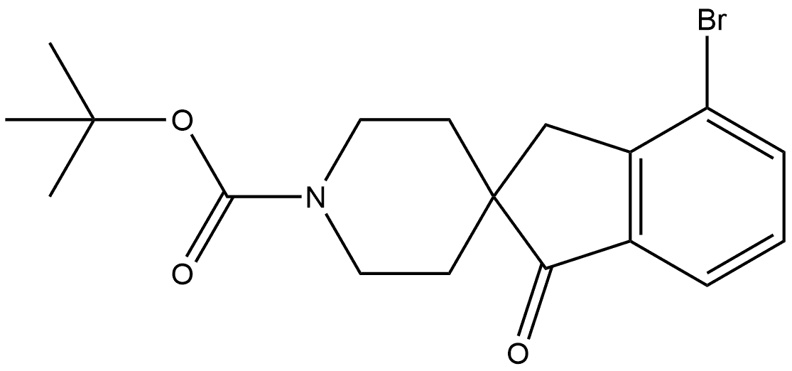 1'BOC-4-溴-1-氧代-1,3-二氢螺[茚-2,4'-哌啶 结构式