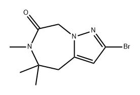 2-溴-5,5,6-三甲基-5,6-二氢-4H-吡唑[1,5-D][1,4]二氮杂-7(8H)-酮 结构式