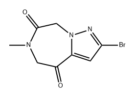 2-溴-6-甲基-5,6-二氢-4H-吡唑并[1,5-D][1,4]二氮杂-4,7(8H)-二酮 结构式