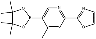 2-(4-甲基-5-(4,4,5,5-四甲基-1,3,2-二氧硼杂环戊烷-2-基)吡啶-2-基)噁唑 结构式