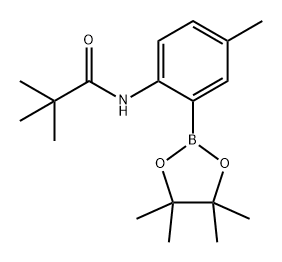 N-(4-甲基-2-(4,4,5,5-四甲基-1,3,2-二氧硼杂环戊烷-2-基)苯基)新戊酰胺 结构式