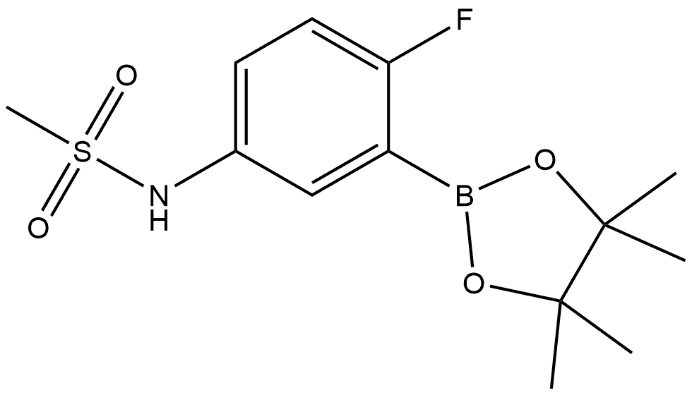 N-[4-Fluoro-3-(4,4,5,5-tetramethyl-1,3,2-dioxaborolan-2-yl)phenyl]methanesulf... 结构式