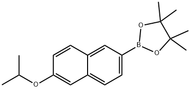 2-(6-异丙氧基萘-2-基)-4,4,5,5-四甲基-1,3,2-二氧硼杂环戊烷 结构式