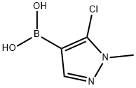 (5-氯-1-甲基-1H-吡唑-4-基)硼酸 结构式