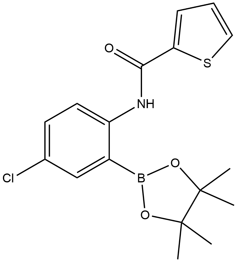 N-[4-Chloro-2-(4,4,5,5-tetramethyl-1,3,2-dioxaborolan-2-yl)phenyl]-2-thiophen... 结构式