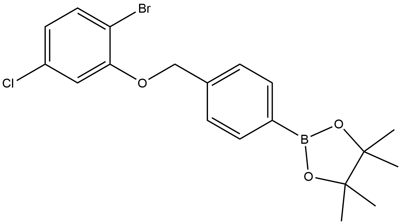 2-[4-[(2-Bromo-5-chlorophenoxy)methyl]phenyl]-4,4,5,5-tetramethyl-1,3,2-dioxa... 结构式