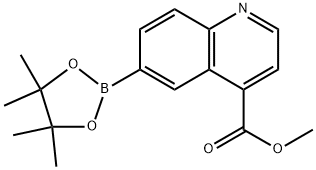 6-(4,4,5,5-四甲基-1,3,2-二氧杂硼-2-基)喹啉-4-羧酸甲酯 结构式
