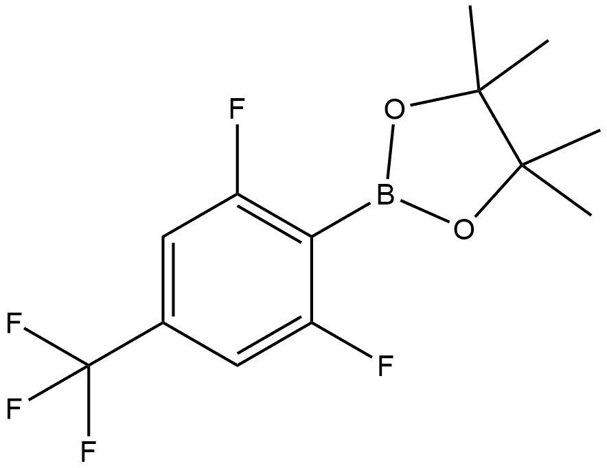 2-(2,6-二氟-4-(三氟甲基)苯基)-4,4,5,5-四甲基-1,3,2-二氧硼杂环戊烷 结构式