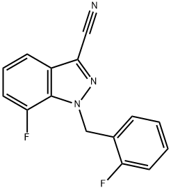 7-氟-1-(2-氟苄基)-1H-吲唑-3-甲腈 结构式