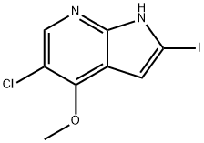 5-氯-2-碘-4-甲氧基-1H-吡咯并[2,3-B]吡啶 结构式