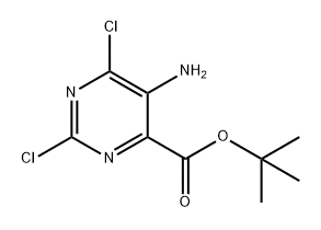 5-氨基-2,6-二氯嘧啶-4-羧酸叔丁酯 结构式