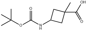 3-(BOC-氨基)-1-甲基环丁烷甲酸 结构式