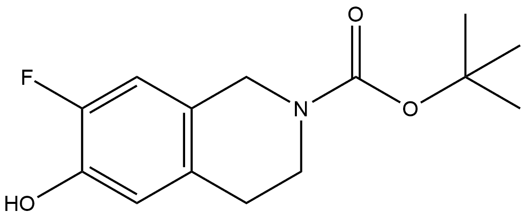 7-氟-6-羟基-3,4-二氢异喹啉-2(1H)-羧酸叔丁酯 结构式