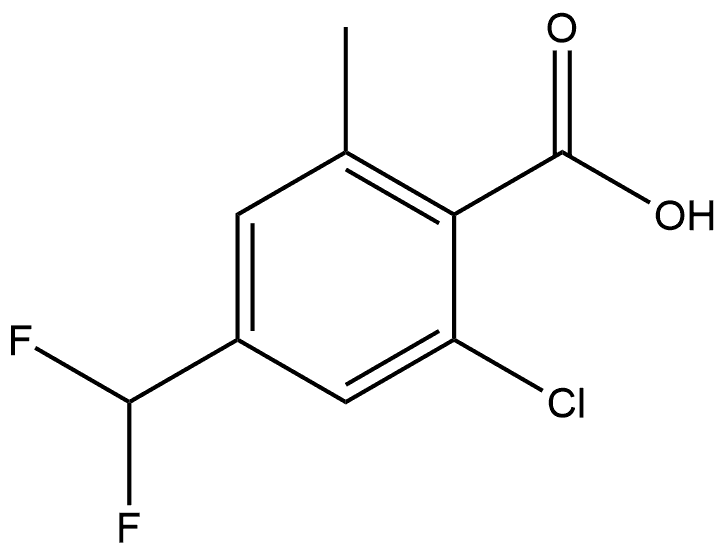 2-Chloro-4-(difluoromethyl)-6-methylbenzoic acid 结构式