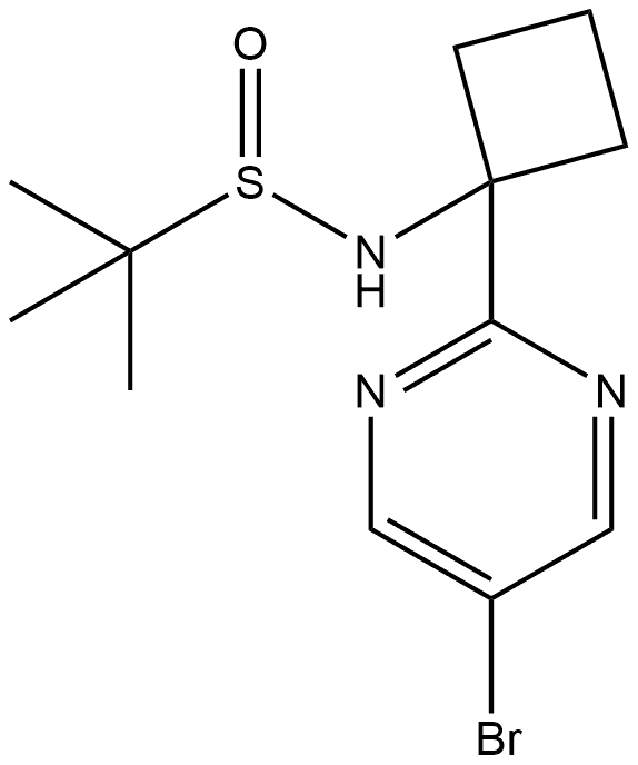 N-[1-(5-Bromo-2-pyrimidinyl)cyclobutyl]-2-methyl-2-propanesulfinamide 结构式