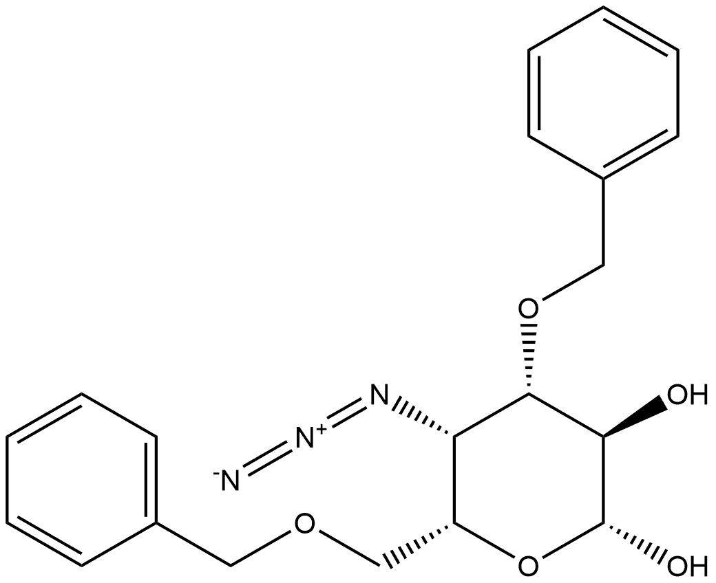 4-azido-4-deoxy-3,6-di-O-benzyl-D-galactopyranose 结构式