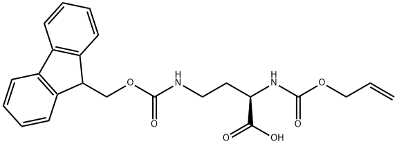 Butanoic acid, 4-[[(9H-fluoren-9-ylmethoxy)carbonyl]amino]-2-[[(2-propen-1-yloxy)carbonyl]amino]-, (2R)- 结构式