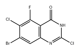 7-溴-2,6-二氯-5-氟喹唑啉-4(3H)-酮 结构式