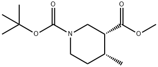 1,3-Piperidinedicarboxylic acid, 4-methyl-, 1-(1,1-dimethylethyl) 3-methyl ester, (3R,4R)- 结构式