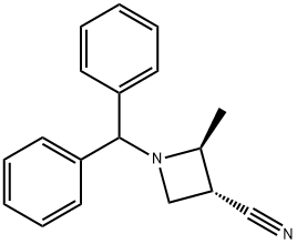 (2S,3R)-1-二苯甲基-2-甲基氮杂环丁烷-3-甲腈 结构式