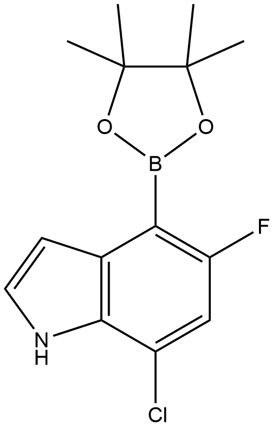 7-氯-5-氟-4-(4,4,5,5-四甲基-1,3,2-二噁硼戊环-2-基)-1H-吲哚 结构式