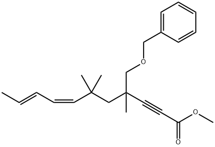 7,9-Undecadien-2-ynoic acid, 4,6,6-trimethyl-4-[(phenylmethoxy)methyl]-, methyl ester, (7Z,9E)- 结构式