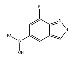 (7-氟-2-甲基-2H-吲唑-5-基)硼酸 结构式