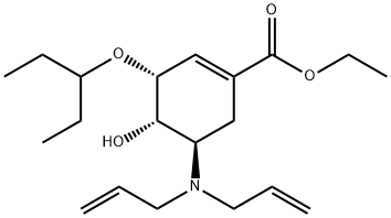 (3R,4S,5R)-5-(二烯丙基氨基)-4-羟基-3-(戊烷-3-氧基)环己-1-烯-1-羧酸乙酯 结构式