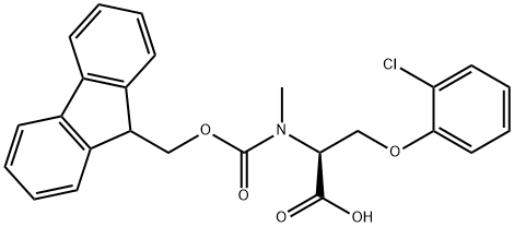 FMOC-O-(2-氯苯基)-N-甲基-L-丝氨酸 结构式