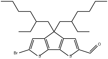 6-溴-4,4-双(2-乙基己基)-4H-环戊二烯[2,1-B:3,4-B']二噻吩-2-甲醛 结构式