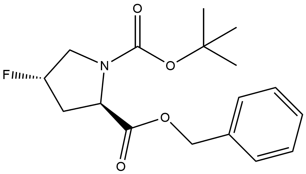 (2R,4S)-N-BOC-反式-4-氟-L-脯氨酸苄酯 结构式