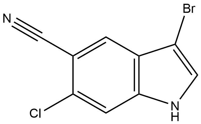 3-溴-6-氯吲哚-5-甲腈 结构式