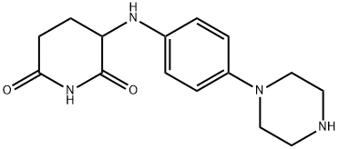 3-((4-(哌嗪-1-基)苯基)氨基)哌啶-2,6-二酮盐酸盐 结构式