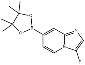 3-氟-7-(4,4,5,5-四甲基-1,3,2-二氧硼杂环戊烷-2-基)咪唑并[1,2-A]吡啶 结构式