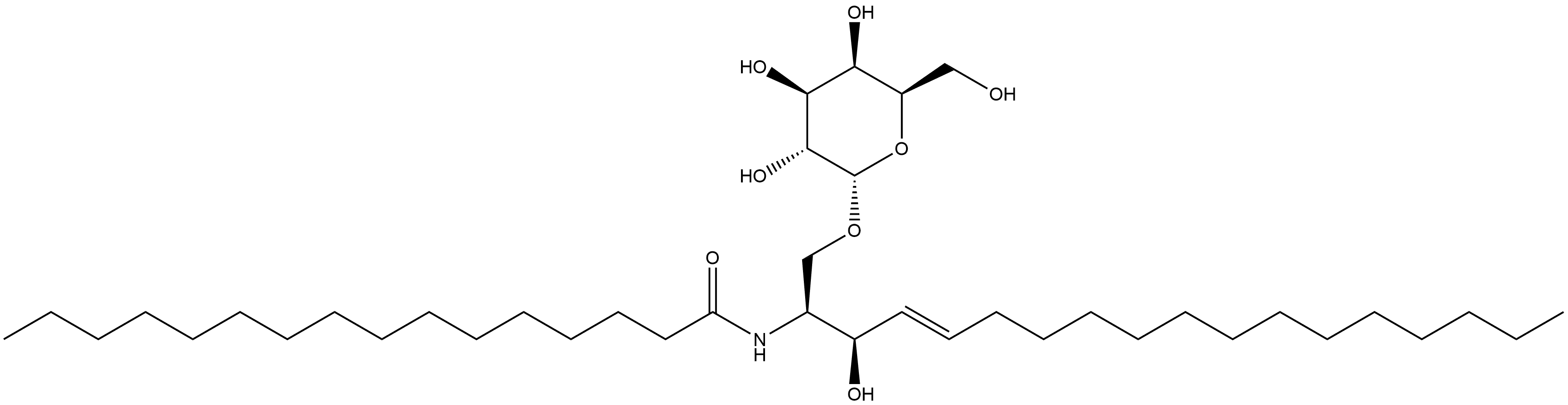 半乳糖(Α) 棕榈酰 神经酰胺 (D18:1/16:0) 结构式