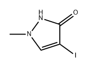 4-碘-1-甲基-1,2-二氢-3H-吡唑-3-酮 结构式