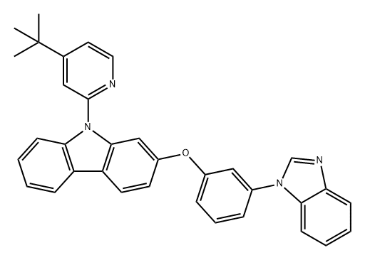 2-(3-(1H-苯并[D]咪唑-1-基)苯氧基)-9-(4-(叔丁基)吡啶-2-基)-9H咔唑 结构式